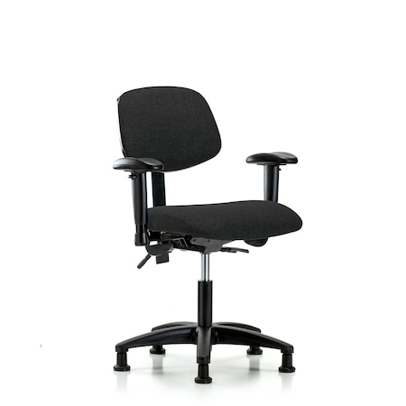 Blue Ridge Ergonomics Desk Chair Desk Chair, Fabric, Tilt AA Glides, Blk, Adjustable Arms, 19" to 24" Height, Fabric, Black BR-FDHCH-RG-T1-A1-RG-F42