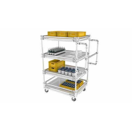 Trilogiq 4-Level Cart 4 Flanges Per Level With Vertical Hand Bars. 49D-3