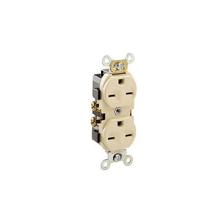 Leviton Duplex Straight Blade Receptacle, 6-15R, 15 A, 250V AC, 2 Pole, 3 Wire, Flush Mount, Grounded 5028-I