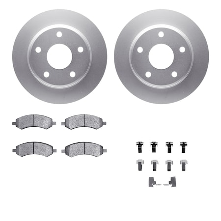 Dynamic Friction Co DFC GEOSPEC Coated Rotor- Heavy Duty Brake Pad includes Hardware 4412-40015