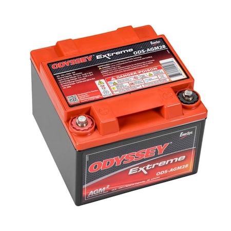 Odyssey 12 Volt, 330 Cold Cranking Amps/900 Pulse Hot Cranking Amps, Internal Threaded Left Positive Brass ODS-AGM28