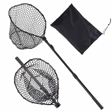 Vevor Fish Landing Net Aluminum Fishing Net Nylon Covered PVC Telescopic Handle DT-002