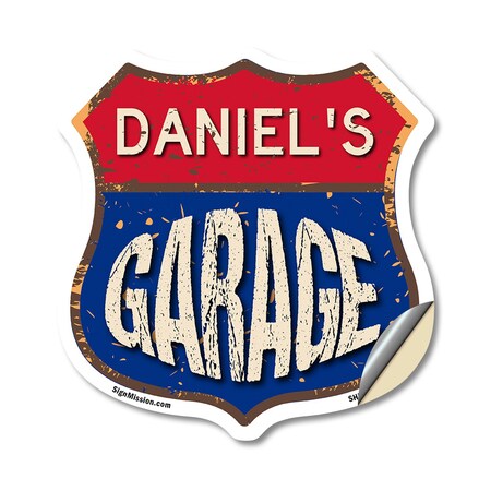 Signmission Daniel's Garage, 18 Inch X 18 Inch, Vinyl Decal SHI-D-18-383-DANIEL