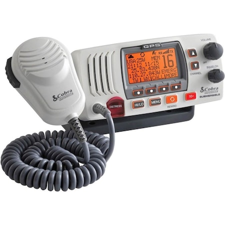 Cobra Electronics Fixed Mount Class D VHF Radio w/Built-In GPS Receiver (Includes Flush Mount and Fixed Mount Kits) MRF77WGPS