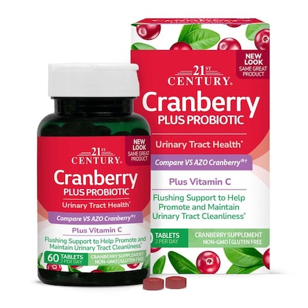 21St Century Cranberry Plus Probiotic Tablets, 60PK 19687-18
