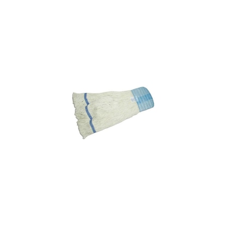 Abco Products 4-Ply Natural Cotton/Rayon Blend Mop Head, Looped End, Wide Band, Large, White, Green Seal Certified 01310