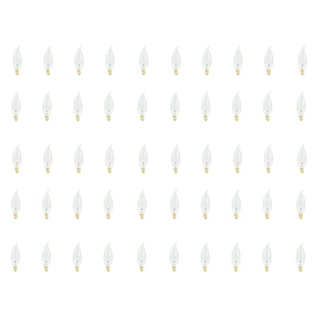 Bulbrite 25w CA10 Clear Dimmable (E12) Candelabra Screw Base Warm Wht Lght Incandescent Lght Bulb, 2700K, 50PK 861187