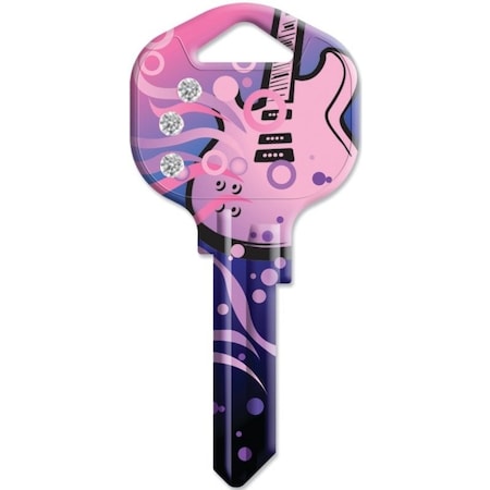 Hy-Ko Key Blank, Solid Brass, Painted, For: Kwikset KW1, Titan KW10 Keyways 16005KW1-RKBL