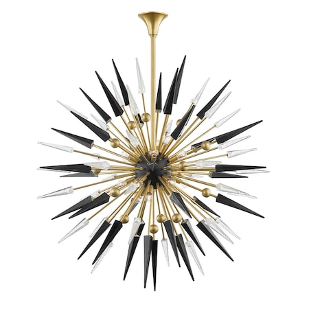Hudson Valley Lighting Sparta 18 Light Chandelier 48 In. Aged Brass/Black 9047-AGB