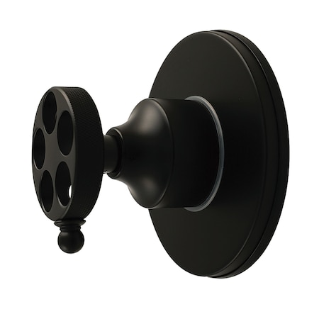 Kingston Brass Single-Handle Six-Way Diverter Valve with Knurled Handle and Round Trim Kit, Matte Black KS4030RKZ