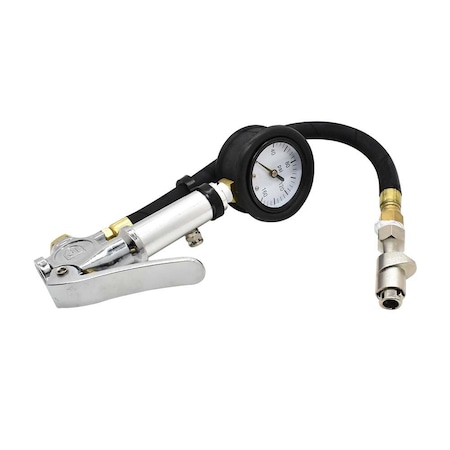 Interstate Pneumatics Inflator Chuck with TF7000 inflator with Securely Locks On/Off Tire Valve - Steel Braided TF7142W