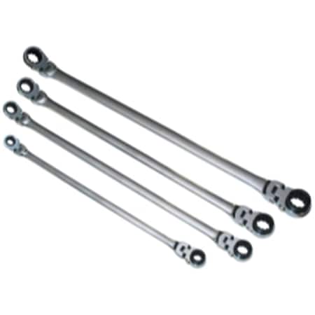 Pinpoint 4 Piece Sae Double Box Universal Spline Ratcheting Wrench Set PI1080485