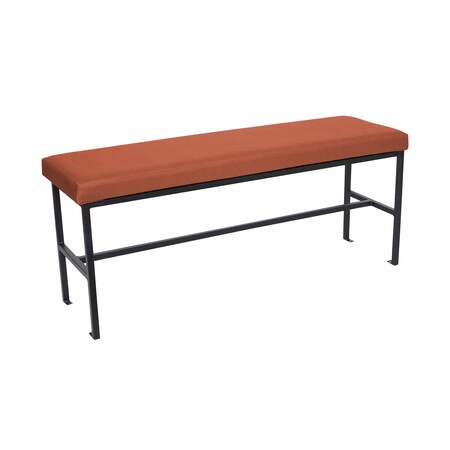 Bfm Seating Meghan 2-Seat Bolt-Down Bench, Grade 4 Upholstered Seat - Steel Frame - Sand Black Finish JS337MWH2123-SB