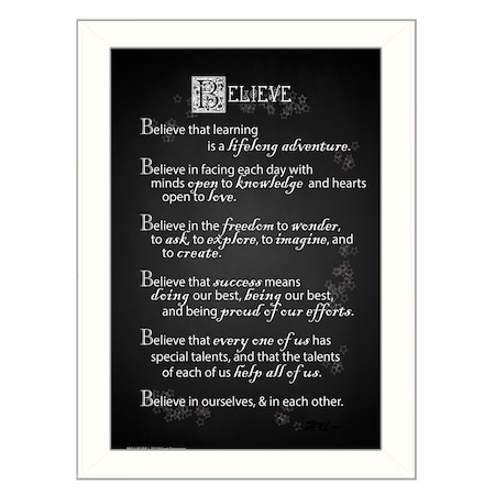 Homeroots Believe 1 White Framed Print Wall Art 415531