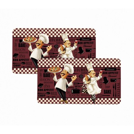 Bibb Home 20 x 36 in. Anti Fatigue Foam Oversized Kitchen Mat, Pizza Chef 5487PIZZA1PK