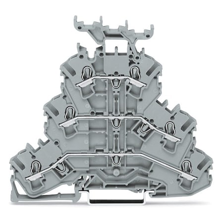 Wago Terminal Block, 3.67" L, 500V, Gray 2002-3231