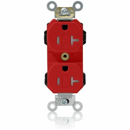 Leviton Lev-Lok Commercial Grade Tamper Resistant Duplex Receptacle, 20 Amp, 125 Volt MT563-SR