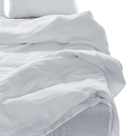 Homeroots Four Piece White Linen Queen Sheet Set 520730