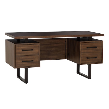 Sunjoy 60in Milano Floating Pedestal Desk, Modern Home Office Large Desk Work Station G104005000