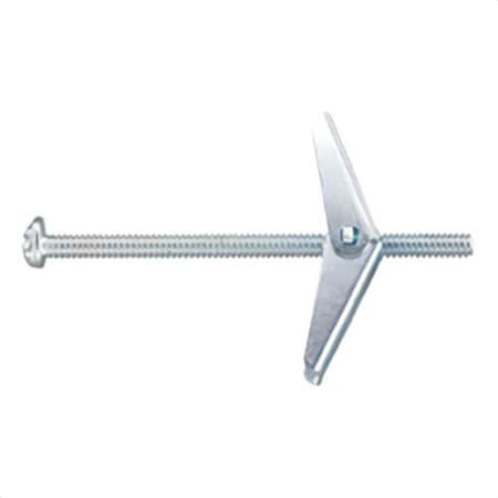 Rawlplug Hollow Wall Anchor Toggle Bolt, 3/8-16 Screw, 4 in OAL, Carbon Steel, Round Head, 7/8 in dia Drill 04441-PWR
