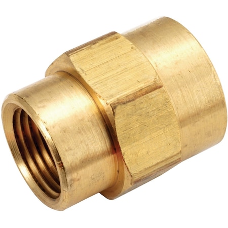Anderson Metals 1/4'' x 1/8'' Yellow Brass Reducing Coupling 756119-0402