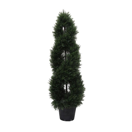 Vickerman UV Cedar Double Spiral Everyday Topiary - 4 ft. TP171048