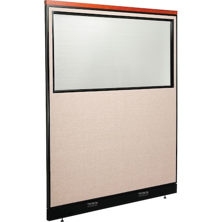 Global Industrial Interion Deluxe Electric Office Partition Panel with Partial Window, 60-1/4"W x 77-1/2"H, Tan 694721WETN