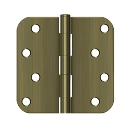 Dendesigns 4 x 4 x 0.625 in. Radius Hinge, Antique Brass DE577011