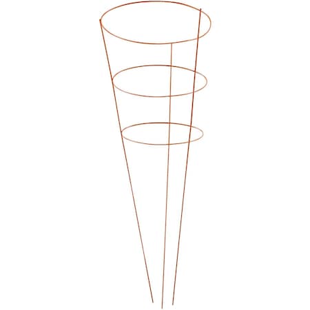 Panacea 42'' Orange Powder Coat Galvanized Welded Wire Tomato Cage 83815