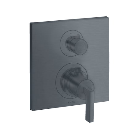Axor Citterio Thermostatic Trim with Volume Control in Brushed Black Chrome 39700341
