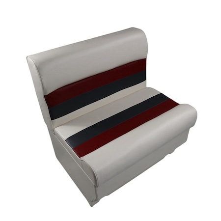 Horizon Mfg Premium Series 28 Pontoon Bench Seat Cushion Set with Base White/Red/Charcoal 3000-3009-AAEC