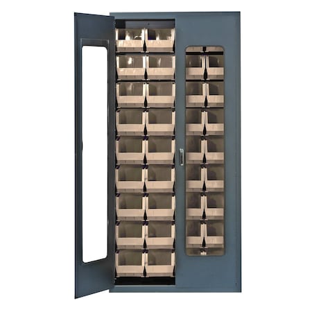 Quantum Storage Systems BEIGE SPECIALTY CABINET W/36 CLEAR BINS QSC-BG-C240CL