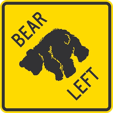 Lyle Bear (Keep Left), 24x24, Diamond Grade, Yellow G-12597-DG_24x24