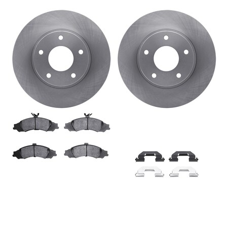Dynamic Friction Co DFC Brake Rotor with 5000 Brake Pads and Hardware Kit 6512-52060