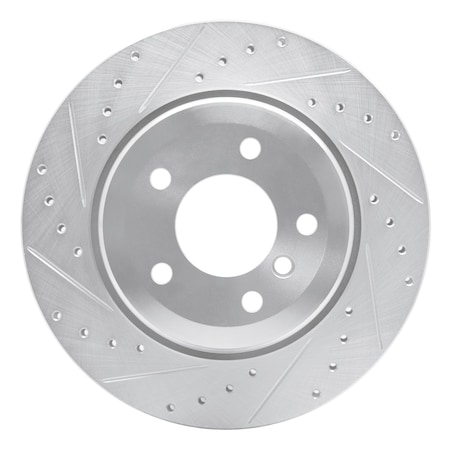 Dynamic Friction Co DFC Brake Rotor - Drilled and Slotted - Silver 631-31066L