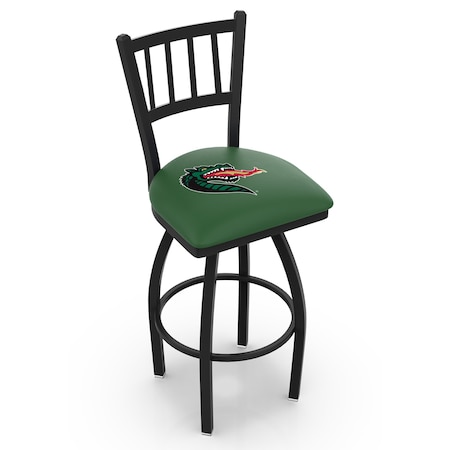 Holland Bar Stool Co 30" Blk Wrinkle UAB Swivel Bar Stool, Jailhouse Back L01830AlaBir