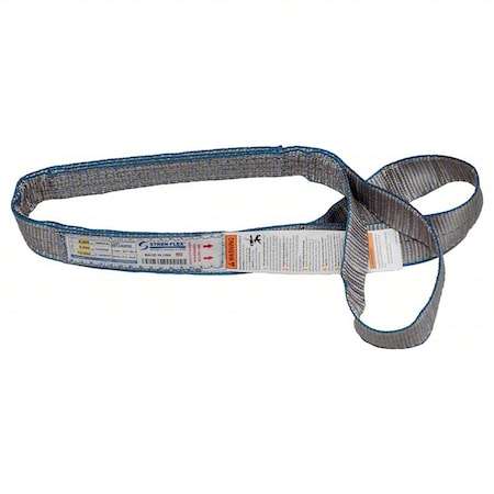 Stren-Flex Web Sling, Flat Eye, 3 ft L, 20400 lb Cap. EEF-4-904PGE-03