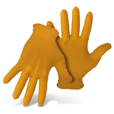 Grippaz Disposable Gloves, 6 mil Palm, Nitrile, XL, Orange G21081-XL50