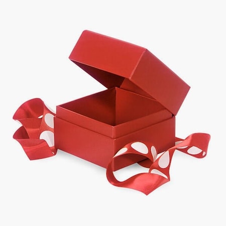 Nashville Wraps Solid Red Window Box with Ribbon, Petite 3.75x3.75x3, 18PK BFB1RE