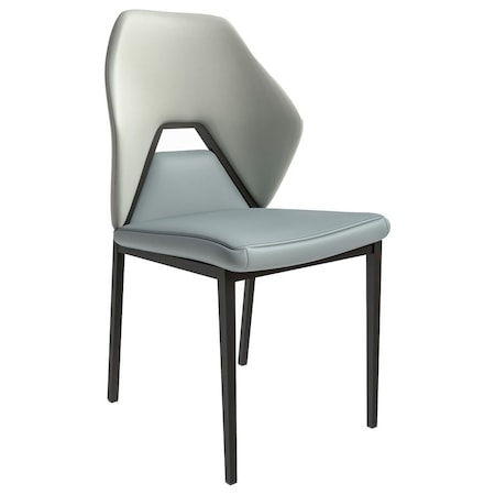 Leisuremod Eclat Modern Leather Dining Side Chair with Iron Legs in White EC50W