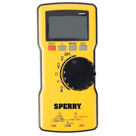 Sperry Instruments Sperry Instruments DM6800 Digital Multimeter, Battery, LCD Display, 1999 Count DM6800