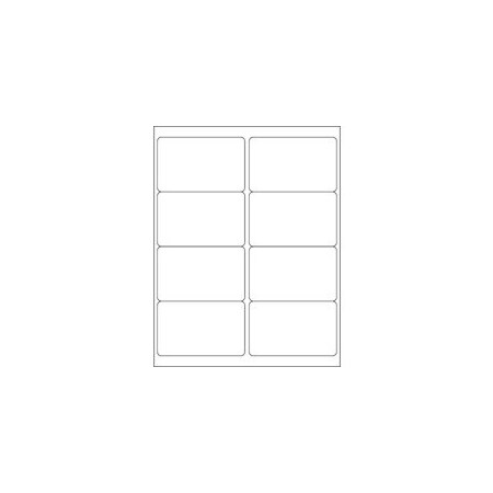 Bubblefast 4 x 2 1/2'' White Rectangle Laser Labels-8 Labels per Sheet BFLL125
