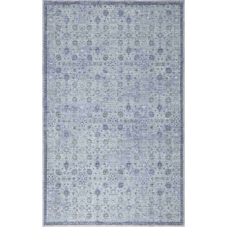 Jonathan Y Petunia Distressed All-Over Floral Border Non-Slip Washable Blue/Light Gray 3ft x 5ft Area Rug PTN102C-3
