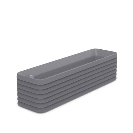 Crescent Garden TruDrop Slat Self Watering Windowbox, Slate, Large 47"x13"x12"H A8211897