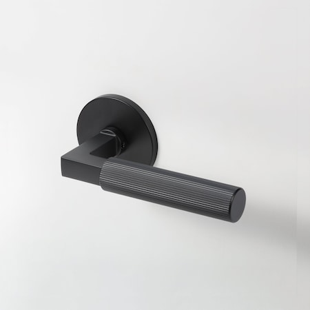 Mcbowery Mila Matte Black Modern Linear Double Dummy Door Handle - Round Rosette 210DMMB