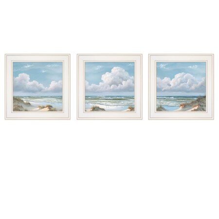 Homeroots Set Of Three Beautiful Day III III White Framed Print Wall Art, 3PK 406027