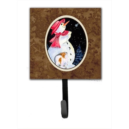 Micasa 4.25 x 6 in. Snowman with Papillon Leash Or Key Hook MI232287