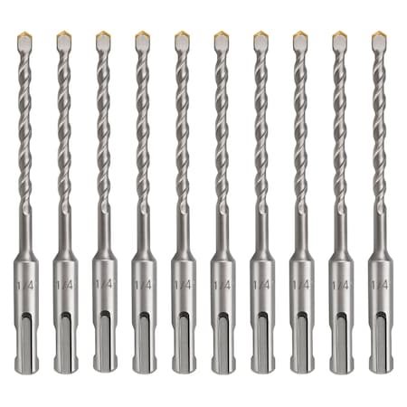 Monopro 1/4 Inch x 6 Inch SDS Plus Hammer Drill Bit with Storage Case, 10 pc DB-100