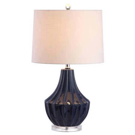 Jonathan Y Tate 24.5" Ceramic LED Table Lamp, Navy JYL8018A