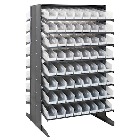 Quantum Storage Systems DOUBLE SIDED PICK RACK W/128 CLEAR BINS QPRD-103CL